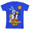 thumbnail image 2 of Space Jam Looney Tunes Cartoon Youth Boys Blue Shirt-Large, 2 of 3