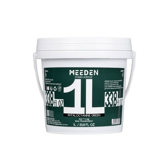 MEEDEN Phtalocyanine Green Acrylic Paint: 1 L /33.8 oz Heavy Body Gloss Non-Toxic - Art Paints for Canvas, Wood, Craft Painting