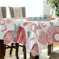 thumbnail image 3 of GZHJMY Valentine's Day Donuts Rectangle Tablecloth, Waterproof Stain Wrinkle Resistant Washable Polyester Table Cover for Picnic Dinner Holiday Kitchen Party Decor, 54 x 72 in Home Decor, 3 of 7