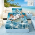 thumbnail image 5 of Manfei Underwater Ocean Seal Twin Sheet Sets for Kids Boys and Girls, Marine Life Print Bedding 3pcs, 1 Flat Sheet, 1 Fitted Sheet and 1 Pillowcase, 5 of 6