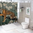 thumbnail image 7 of Orinice Tiger Flowers Bird Bathroom Decor Set with Hooks, Colorful Luxurious Graphic Print Polyester Fabric Shower Curtain Set, Waterproof Bathroom Decoration, Multi Size 69x72, 7 of 7