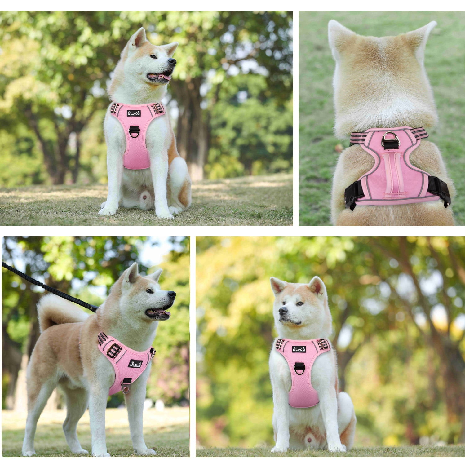 AUTOWT No Pull Dog Harness - Heavy Duty, No Choke Design with 2 Leash Clips & Adjustable Padded Vest