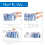 MagicBag Variety Pack Vacuum Storage Bags, 4 Pack Flat & Cube Compression Bags for Clothing & Bedding, Space Saving & Airtight