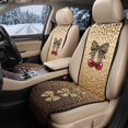 thumbnail image 2 of Eheartsgir Leopard Cherry Bow Print Car Front Seat Covers for Universal Fit, Non Slip Comfortable Quilted 2 Pack Polyester Vehicle Seat Protector for Pets and Daily Use, 2 of 7