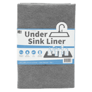S&T INC. Under Sink Mat, Water-Resistant Absorbent and Non Adhesive Shelf Liner, Charcoal, 24 In. x 48 In.