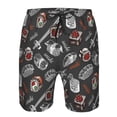 thumbnail image 3 of Honeii's Japanese Sushi Hashi Print Men's Casual Shorts with Drawstring，Swim Trunks Quick Dry Beach Shorts, 3 of 5