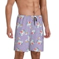 thumbnail image 2 of Sikiie Swan With Stars Mens Pajama Shorts, Lightweight Lounge Pant with Pockets Soft Sleep Pj Shorts for MenSmall, 2 of 6
