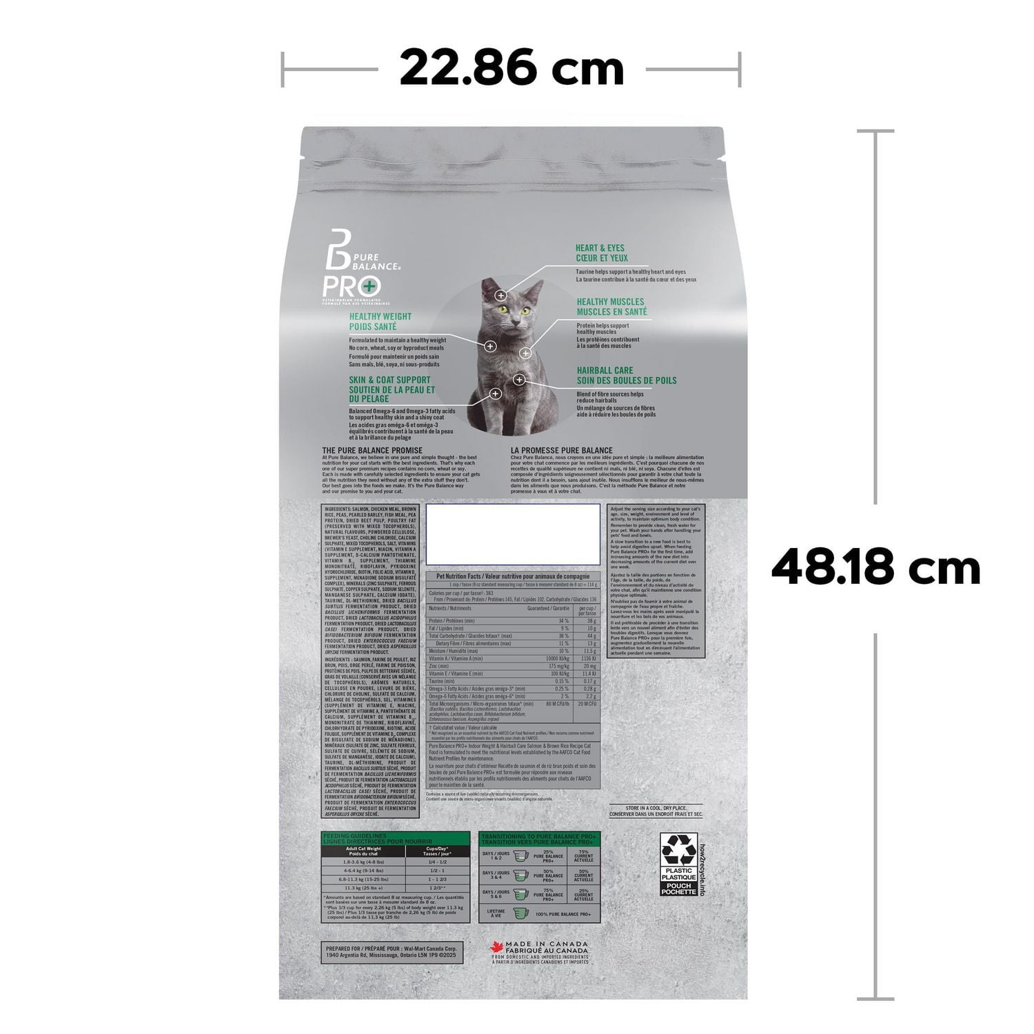 Pure Balance Pro+ Indoor Weight & Hairball Care with Salmon & Brown Rice Dry Cat Food