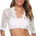 thumbnail image 5 of Trendy Lace Top With See Through Sheer Style Crop Tops Perfect For Various Social Gatherings White Xl, 5 of 5