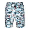 thumbnail image 3 of Fuzoiu Boat In Ocean Print Men's Beach Shorts,Men's Swim Trunks,Quick Dry Board Shorts with Pockets,Men's Bathing Suits for Surfing, Running, and Casual Wear-XX-Large, 3 of 6