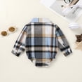thumbnail image 3 of Younger Tree Newborn Baby Boy Girl Flannel Shirt Long Sleeve Button Down Plaid Shirts Romper Clothes Outfits for 3-6 Months, 3 of 8