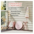 thumbnail image 5 of Kids Picnic Table and Chair Set, Outdoor Activity Table with Foldable Chairs, Removable Umbrella, Pattern Toddler Patio Furniture for Backyard, Garden, Pink, 5 of 9
