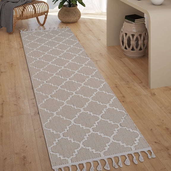 Rugs LOOM & LUXE Collection 2X8 Ivory /Trellis Indoor/Outdoor Area Rug,Area Rugs