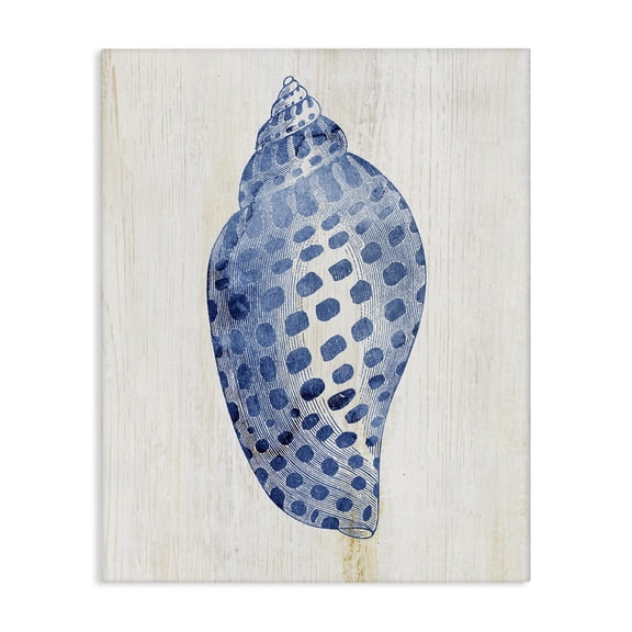 Stupell Industries Spotted Blue Cowrie Shell Animals Painting Wrapped Canvas Canvas Art Print Wall Art, 16 x 20