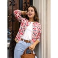 thumbnail image 6 of Women'S Full Zip Up Linen Casual Jackets Loose Boho Jacket Long Sleeve Tree Leaf Outerwear Mixed Color 2 S, 6 of 8