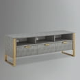 thumbnail image 7 of Nicole Miller Modern Home Jaheim Faux Shagreen Wood TV Stand with 3 Drawers, 55"L, Grey/Gold, 7 of 7