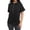 Black, variant on Womens Half Zip Hoodies Oversized Short Sleeve Fashion Casual Sweatshirts Summer Fall Pullover Tops Y2K Outfits with Pockets