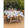 thumbnail image 4 of 60x84 Inch Outdoor Tablecloth with Umbrella Hole Zipper Rectangle Yellow Black Branches Rectangular Tablecloths Outside Waterproof Spring Rusitc Botanical Leaves Patio Table Cover for Picnic Party, 4 of 8
