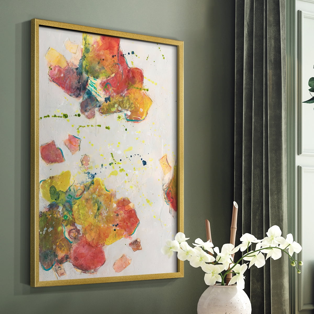 Attracting Love I Framed Print in Gold Solid Wood Framed Print No Nail Hanging