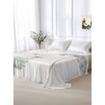 thumbnail image 5 of Dandelion Green Botanical Full Size Flat Sheet, Wrinkleproof & Fadeproof Cooling Flat Bed Sheet Only, Vintage Watercolor Floral Breathable Soft Bedding Top Sheets 81 x 96 Inches, 5 of 8