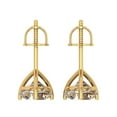 thumbnail image 4 of 4 ct Screw-Back Stud Earrings for Women | 8.0mm Round Cut Yellow Moissanite | 18K Yellow Gold, 4 of 5