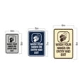 thumbnail image 2 of Signs ByLITA Portrait Round Wash your hands on entry and exit Sign (Black Gold) - Medium, 2 of 5