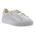 thumbnail image 2 of Puma Basket Platform Core Women's Shoes Puma White/Gold 364040-04, 2 of 6