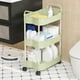 thumbnail image 4 of Carrito de Cocina de 3 Niveles con Reposabrazos | Carrito Multiusos Móvil de Plástico | Organizador de Artículos de Tocador para Baño | Estantería Rodante para Cocina, Sala de Estar y Oficina, 4 of 6