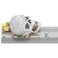 thumbnail image 4 of 14K Yellow Gold Color Diamond Talking Skull Head Pendant 1.8" Pave Charm 2.85 CT, 4 of 6