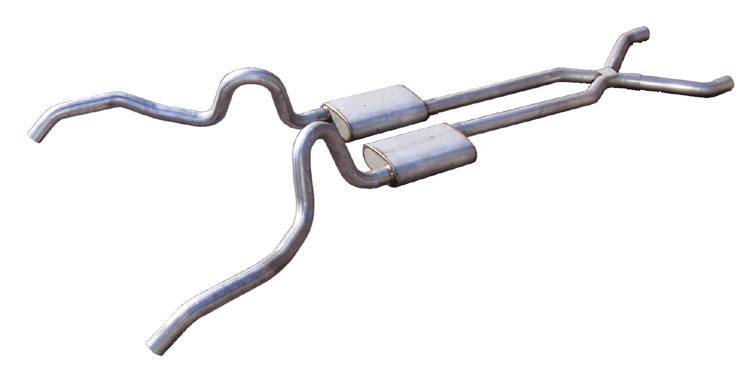 Pypes Exhaust Crossmember Back X-Pipe 62-67 Nova Split Rear Dual Exit 2.5 in