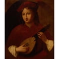 thumbnail image 3 of After Titian 15x17 Black Modern Framed Museum Art Print Titled - Portrait of a Man with Mandolin, 3 of 5