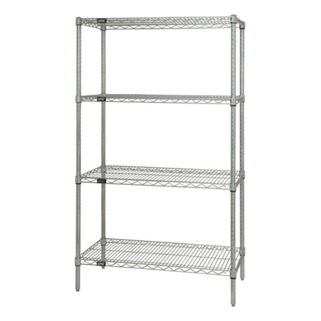 Quantum Storage WR63-1448S Unité de Rayonnage en Fil d'Acier Inoxydable à 4 Étagères, 14 x 48 x 63 Po.