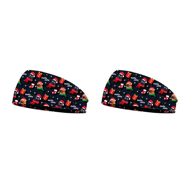 sweethay Diadema Navidad Estampado floral Deportes Banda para la cabeza Sombreros de cara Diademas Accesorios para peinados para Sporting Tipo 4 tipo 4 2Conjunto