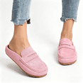 thumbnail image 3 of Women's Penny Loafer Mule Clogs, Slip-On Faux Suede Comfort Shoes, Casual Backless Loafers, 3 of 6