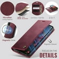 thumbnail image 3 of ELEHOLD Magnetic Detachable Wallet Case for Samsung Galaxy A16 5G, Shockproof Faux Leather Stand RFID Card Slots Detachable Mag-Safe Magnetic Case Cover,Removable Back Shell,Red, 3 of 12