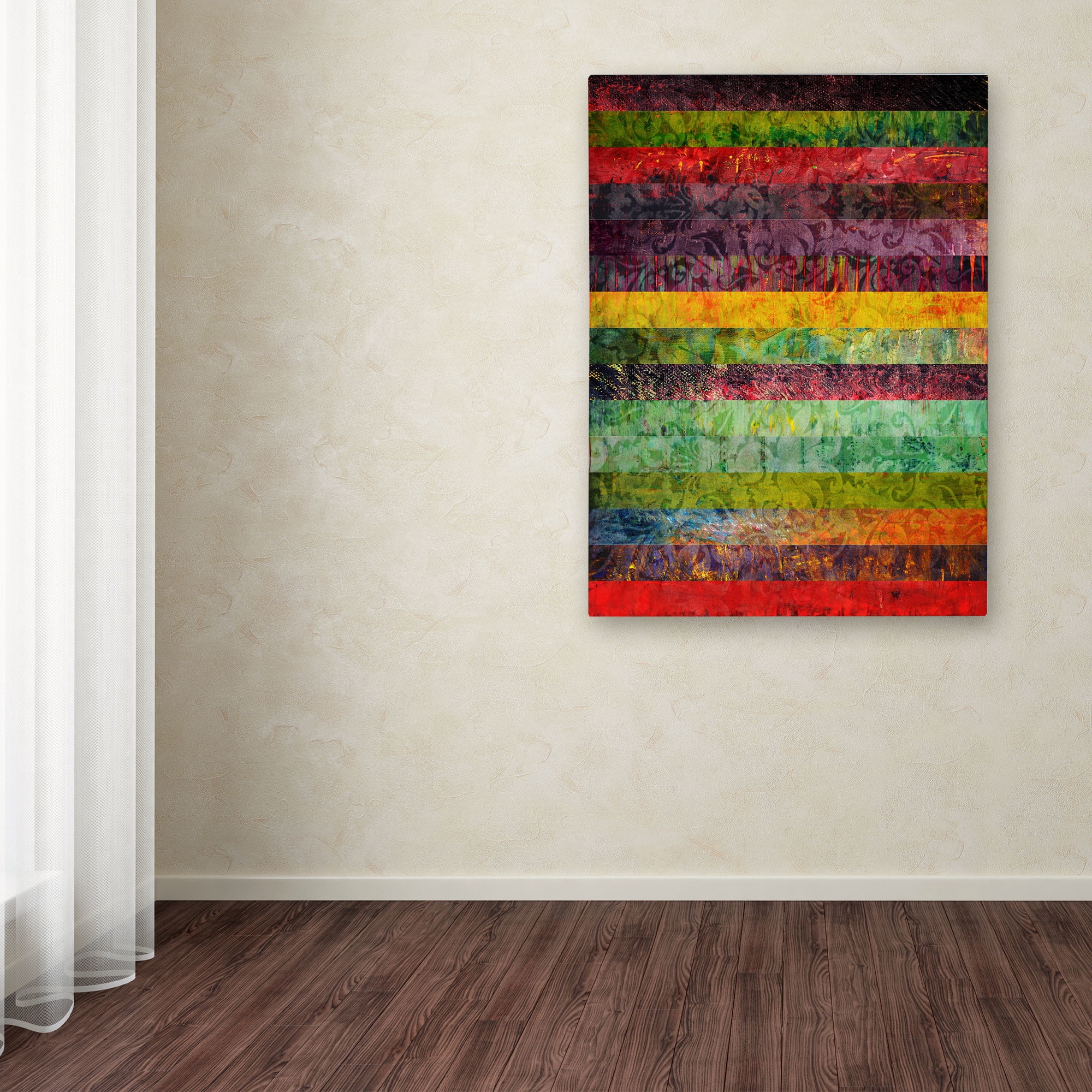 Trademark Fine Art "Brocade and Fifteen Stripes 2" Canvas Art by Michelle Calkins