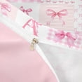 thumbnail image 4 of meiyoeat Ribbon Bow Letter Print Bedding For Girls,Pink Plaid Bowknot Alphabet A Duvet Cover Full For Kids,Pink Reversible,3-Piece(No Comforter), 4 of 6