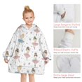 thumbnail image 6 of Ballet Princess Pattern Blanket Hoodies for Kids 6-13YR Oversize Wearable Blanket Hoodies for Boys Girls Teens, 6 of 7