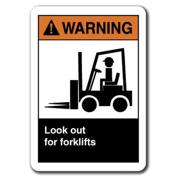 Warning Sign - Look Out For Forklifts 7"x10" Plastic Safety Sign ansi osha