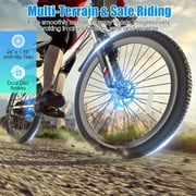 Elifine 500W 26 Electric Bike Folding Electric Mountain Bike for Adults, 22Mph, 48V 7.8Ah Battery Foldable Ebike, 21 Speed, Full Suspension Mountain E-bikes for Men Women with 5 Riding Modes, UL2849