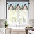 thumbnail image 3 of Christmas Snowman Kitchen Curtains and Valances Set, Winter Christmas Tree Cardinals Light Blue Rod Pocket Window Valance Window Curtain Panels for Living Room Bedroom Laundry, 27.5x36in, 3 Pieces, 3 of 7