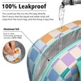thumbnail image 5 of Lunch Bag Lunch Box for Women Reusable Insulated Lunch Cooler Bags,Large Capacity for Work Travel Picnic,Water-Resistant Multicolored Checkered Lunch Tote Bag Gifts for Woman Mom Greenish-blue, 5 of 6