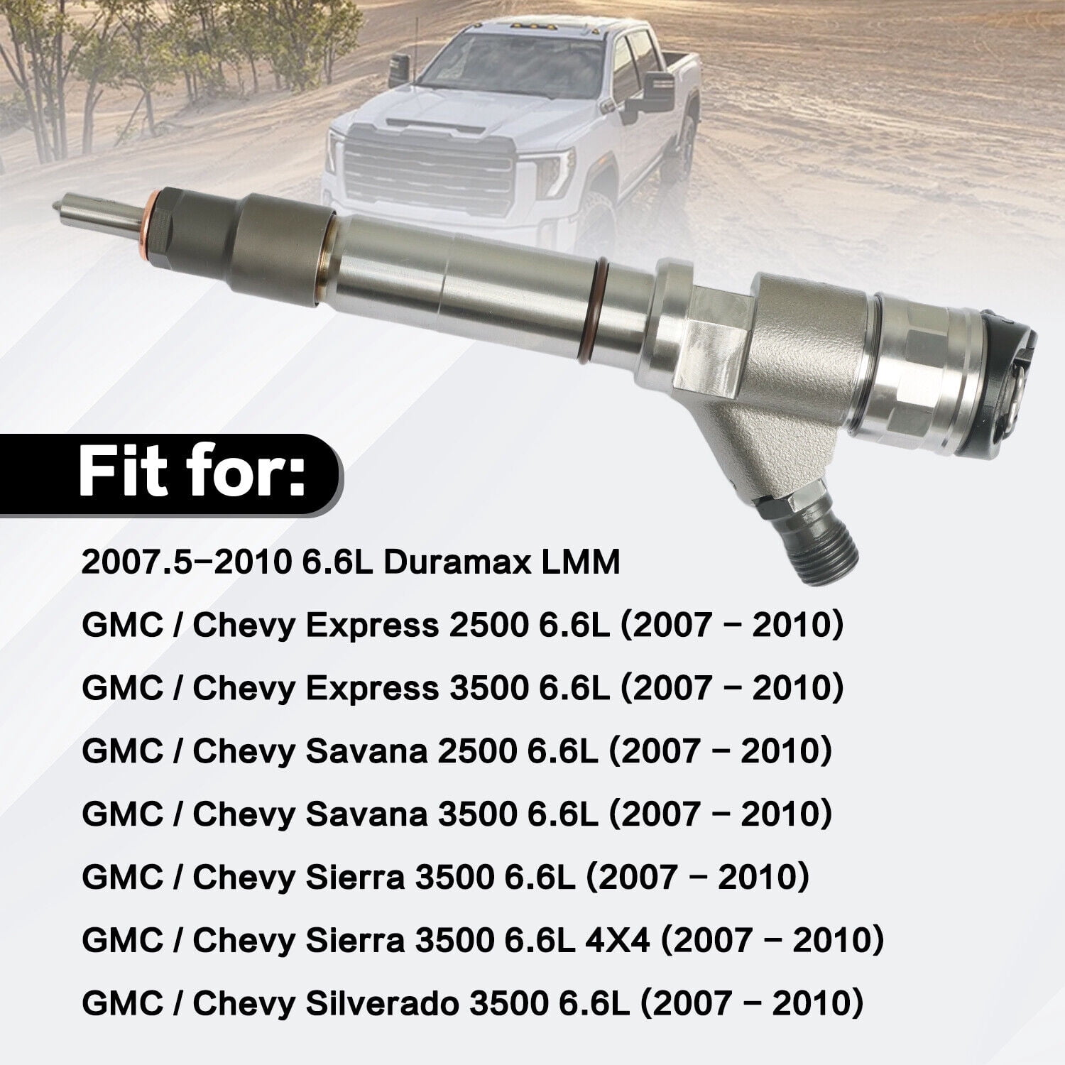 Diesel Fuel Injector for 2007-2010 GMC Chevy 2500 3500 4500 6.6L V8 LMM Duramax