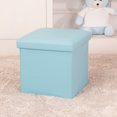 thumbnail image 5 of Square Pure Color Folding Chair Footstool Stool Seat Sofa Stool Folding Ottoman Chest,Cream-White, 5 of 5