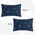 thumbnail image 2 of Sikiie Snowflake Dark Blue Print Plush Pillow Cover, Wrinkle-proof and Stain-resistant Pillow Protector without Pillow Core, Home Decoration-20"x30", 2 of 6