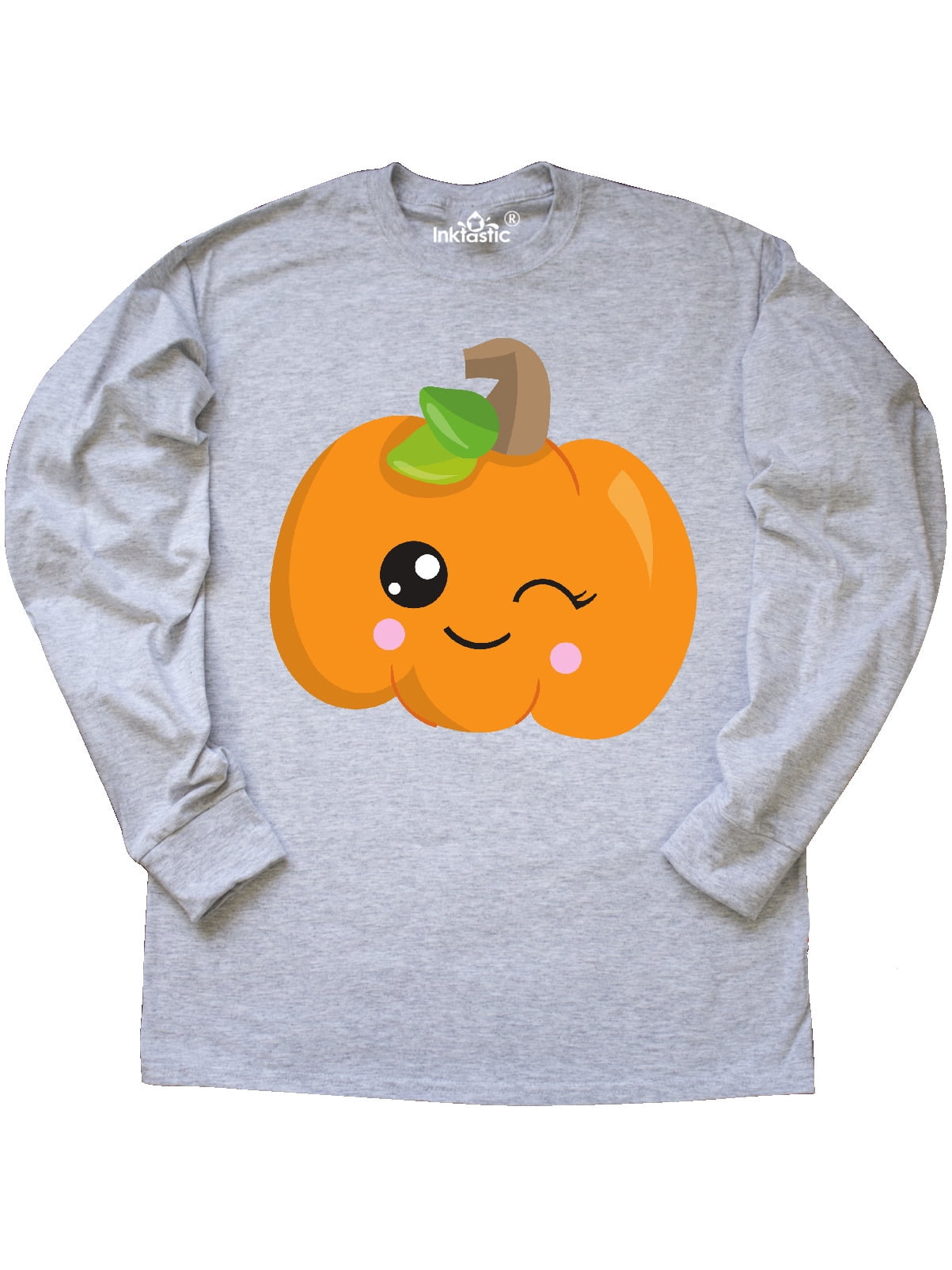 INKtastic Winking Pumpkin, Orange Pumpkin, Halloween Long Sleeve T