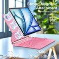 thumbnail image 3 of Keyboard Case for iPad Air 13 inch (M4/2026 /M3 2025/M2, 2024),iPad Pro 12.9 inch (3/4/5/6th Gen),Magnetic – Floating Cantilever Stand – Backlit Keyboard Case with Multi-Touch Trackpad,Pink, 3 of 8