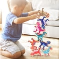 thumbnail image 1 of Decoración del hogar, decoración de habitaciones, decoración de paredes, juguetes apilados de dinosaurios de madera, juego de aprendizaje temprano para bebés y padres, equilibrio de dinosaurios., 1 of 7