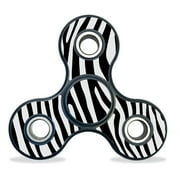 Skin Decal Wrap Compatible With Fidget Spinner Hand Tri Fydget toy Sticker Design Black Zebra