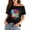 Black, variant on Womens Summer T Shirts 80's Print Tee Boat Neck Short Sleeve Loose Fit Casual Tops